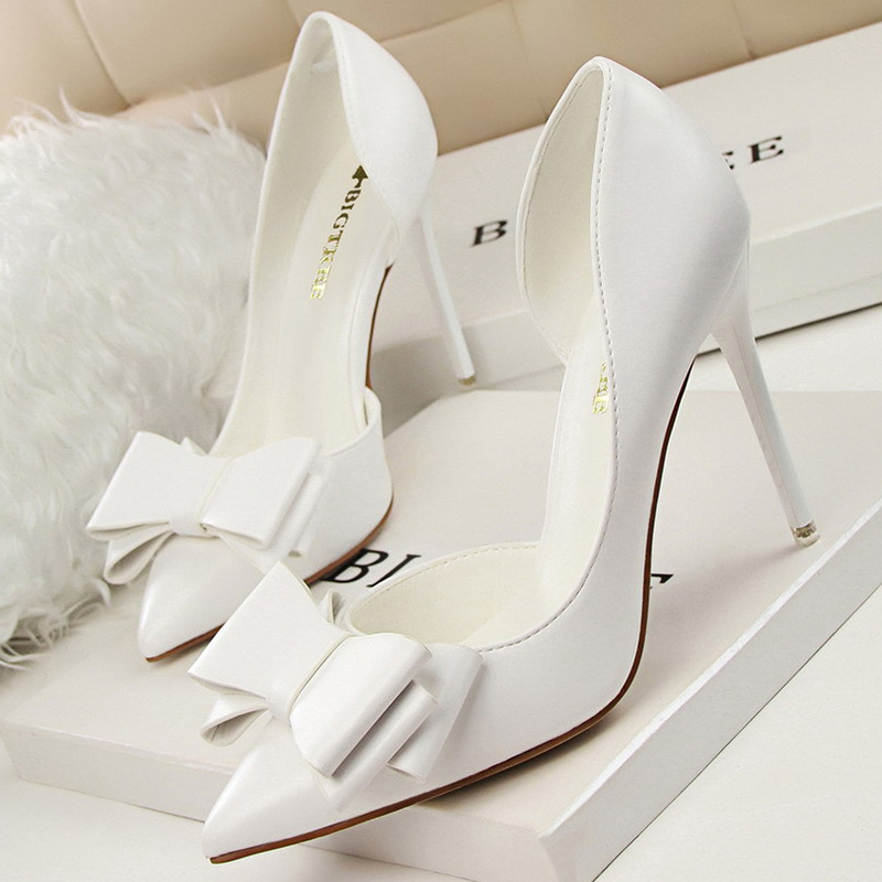 Shoe Tree - BIGTREE シューズ リボン結び レディース パンプス スティレット