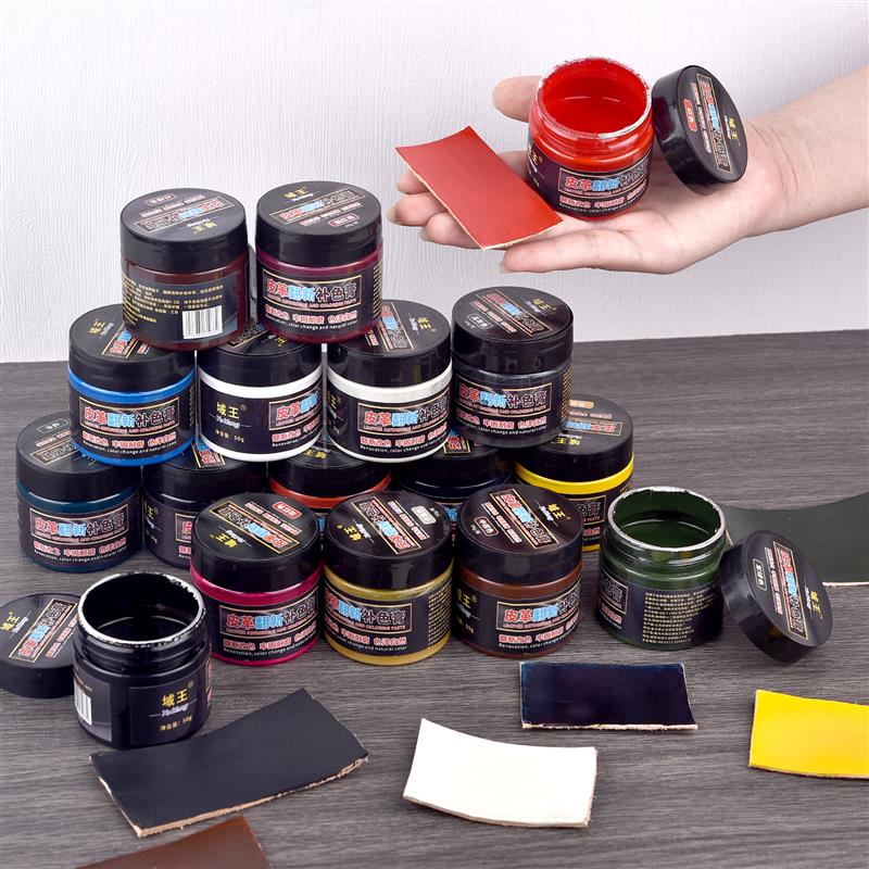 Leather Shoe Polish - 靴,スニーカー,バッグ,ソファ,カーシート,染料,50ml用のアクリル革修理塗料,着色顔料