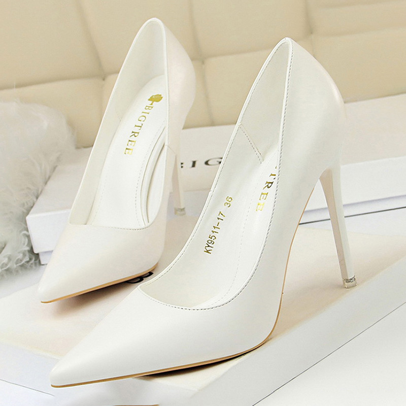 Shoe Tree - BIGTREE 靴女性パンプスファッションハイヒールの靴黒ピンク白の靴女性の結婚式の靴女性スティレット女性ヒール 2026