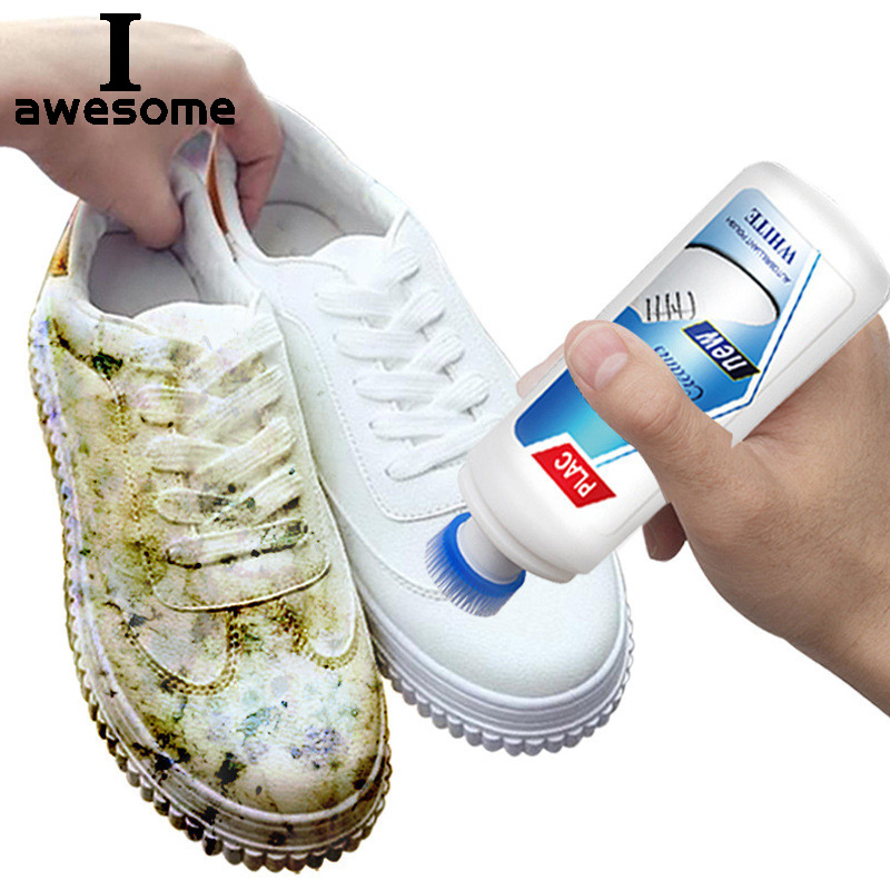 Leather Shoe Polish - iawesome ホワイト靴クリーナーポリッシュクリーニングツールカジュアル革靴スニーカー靴ブラシスポンジ用品マジックリフレッシュ