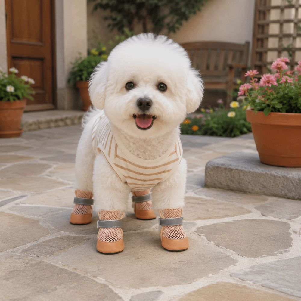 4 ピース/セット犬用ブーツノンスリップペットメッシュシュー - Sneaker Protector のレビューと価格